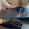 Hands on keyboard and mouse at desk while wearing MetaFlex Grip Strengthening Compression Gloves